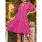🔥2026 Summer Hot Sale 49% OFF🌈Women's V Neck Ruffle Casual A-Line Flowy Swing Shift Dress