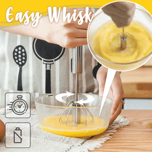 💥49% OFF💥 Stainless Steel Semi‑Automatic Whisk ✨ Time‑Saving Kitchen Gadget for Everyday Baking