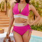 🔥Last Day Special Price £11.99!!💥-👙High Waisted Tummy Control Color Block Bikini Sets