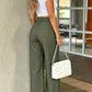 🔥LAST‑DAY SALE! Now £15.99 👖 Women’s High‑Waisted Straight‑Leg Trousers | Front Seam & Elasticated Back Waist, Autumn Office & Smart‑Casual Wear