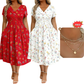 🔥2026 Autumn Hot Sale 70% OFF⏳🌿 Women's V‑Neck Floral Print Dress with Twist Waist