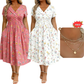 🔥2026 Autumn Hot Sale 70% OFF⏳🌿 Women's V‑Neck Floral Print Dress with Twist Waist