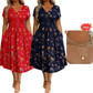 🔥2026 Autumn Hot Sale 70% OFF⏳🌿 Women's V‑Neck Floral Print Dress with Twist Waist