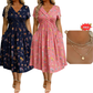 🔥2026 Autumn Hot Sale 70% OFF⏳🌿 Women's V‑Neck Floral Print Dress with Twist Waist