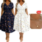 🔥2026 Autumn Hot Sale 70% OFF⏳🌿 Women's V‑Neck Floral Print Dress with Twist Waist
