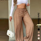 🔥LAST‑DAY SALE! Now £15.99 👖 Women’s High‑Waisted Straight‑Leg Trousers | Front Seam & Elasticated Back Waist, Autumn Office & Smart‑Casual Wear