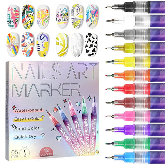🔥50% OFF⏳🎁12‑Color Kids Nail Art Pens Set | Perfect Gift For Children