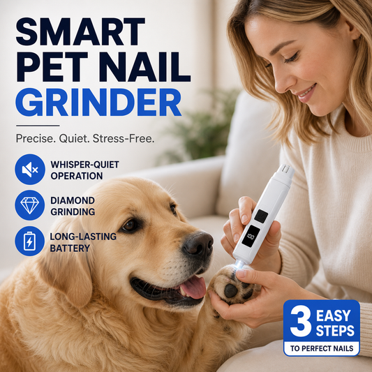 🥳Limited Time Special Price ￡6.99!!🐶💨 Electric Pet Nail Grinder – Whisper‑quiet, 3‑step gentle grinding. LED power display & USB‑C rechargeable – stress‑free grooming for dogs & cats! 🛡️✨