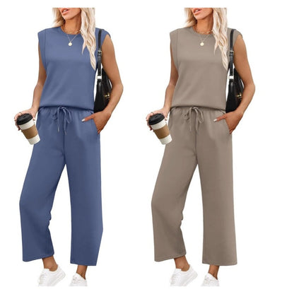 💕2025 Hot Sale 49% OFF🔥2025 New Women's  Sleeveless Top & Wide-Leg Pants 2-Piece Set