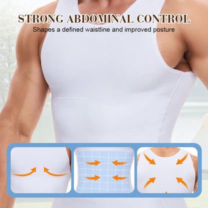 📢📢50% OFF!!⏰Men's Solid Slimming Abdominal Control Vest