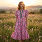🥳2026 HOT SALE🥳💞50K+ SOLD!💞Women's Floral Print Puff Sleeve Maxi Dress