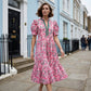 🥳2026 HOT SALE🥳💞50K+ SOLD!💞Women's Floral Print Puff Sleeve Maxi Dress