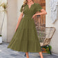 🌷Summer Sale 50% discount🌷Women's Casual Short Sleeve V Neck Maxi Dress