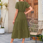 🌷Summer Sale 50% discount🌷Women's Casual Short Sleeve V Neck Maxi Dress
