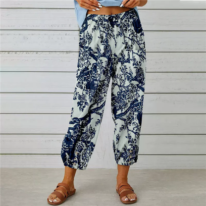 🔥 NEW HOT SALE 50% OFF🔥Vintage Floral High-Waist Jogger Pants