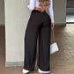 🔥LAST‑DAY SALE! Now £15.99 👖 Women’s High‑Waisted Straight‑Leg Trousers | Front Seam & Elasticated Back Waist, Autumn Office & Smart‑Casual Wear