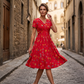 🔥2026 Autumn Hot Sale 70% OFF⏳🌿 Women's V‑Neck Floral Print Dress with Twist Waist