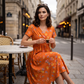 🔥2026 Autumn Hot Sale 70% OFF⏳🌿 Women's V‑Neck Floral Print Dress with Twist Waist