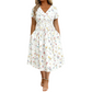 🔥2026 Autumn Hot Sale 70% OFF⏳🌿 Women's V‑Neck Floral Print Dress with Twist Waist