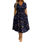 🔥2026 Autumn Hot Sale 70% OFF⏳🌿 Women's V‑Neck Floral Print Dress with Twist Waist
