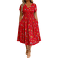 🔥2026 Autumn Hot Sale 70% OFF⏳🌿 Women's V‑Neck Floral Print Dress with Twist Waist