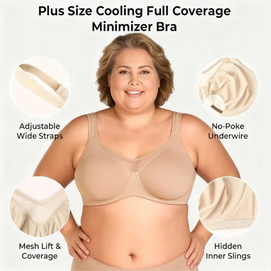 🔥Limited Time Offer £8.99｜Women's Elegant Sheer Full‑Coverage Plus Size Bra